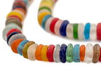 Mixed Rondelle Recycled Glass Beads from Ghana in a Multicolor