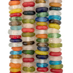 Mixed Rondelle Recycled Glass Beads from Ghana in a Multicolor