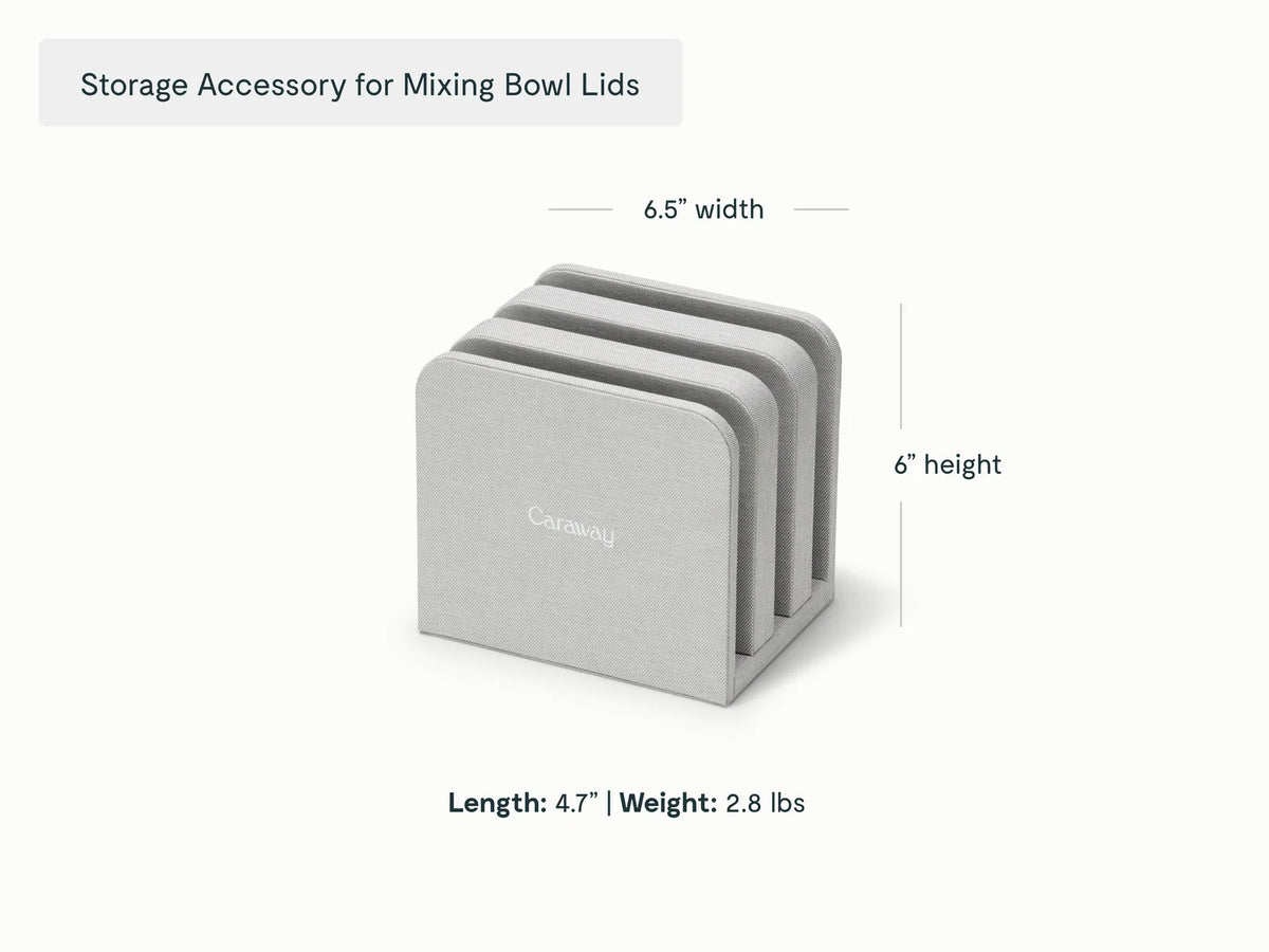 Mixing Bowl Lid Organizer for Upright, Protected Kitchen Storage and Clutter-Free Cabinet Access