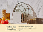 Mixing Bowl Lid Organizer for Upright, Protected Kitchen Storage and Clutter-Free Cabinet Access
