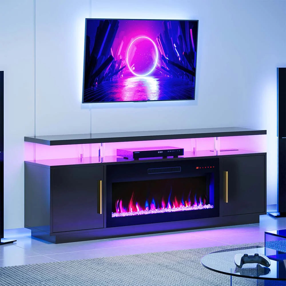 Modern 70 Inch TV Stand, Black
