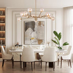 Modern Chandelier, Brass