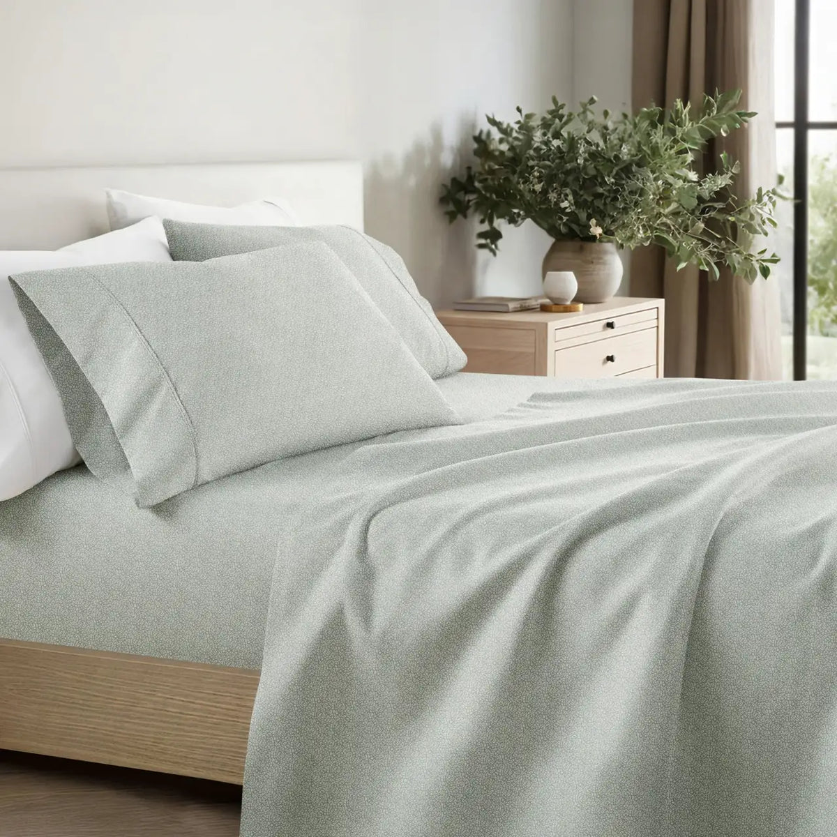 Modern Circles Patterned Microfiber Sheet Set in Twin, Full, Queen, King and Cal King Sizes