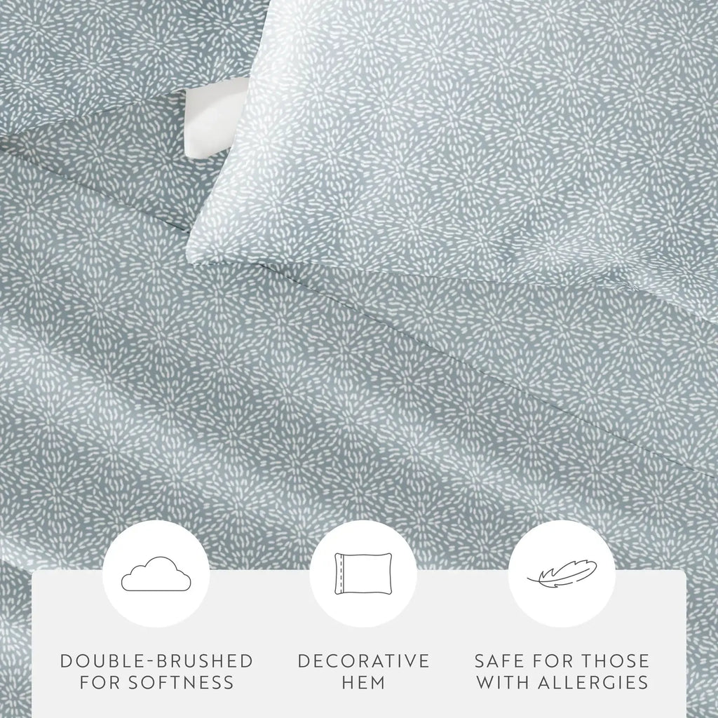 Modern Circles Patterned Microfiber Sheet Set in Twin, Full, Queen, King and Cal King Sizes