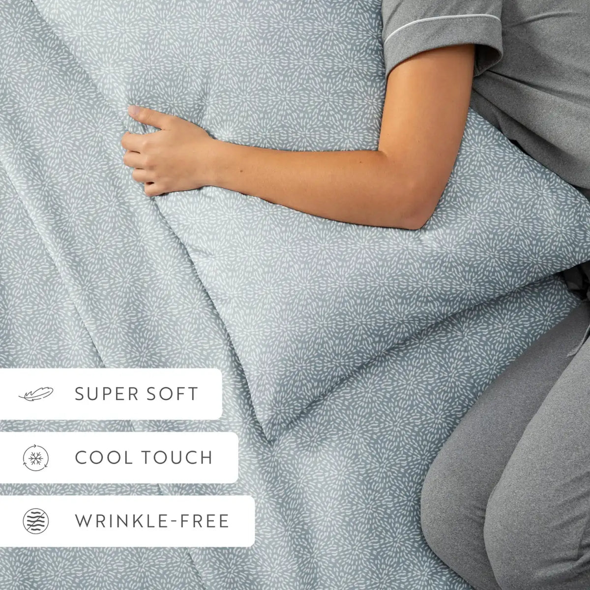 Modern Circles Patterned Microfiber Sheet Set in Twin, Full, Queen, King and Cal King Sizes