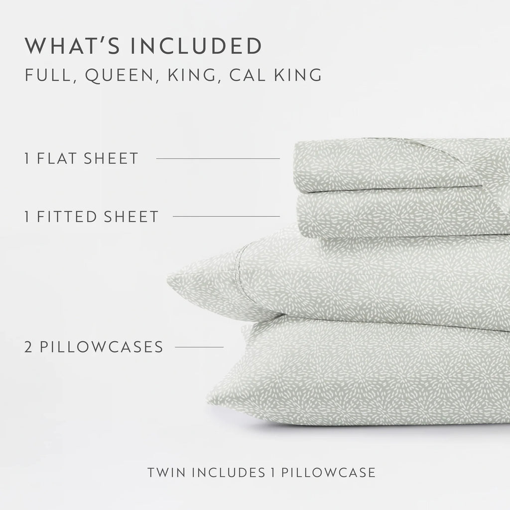Modern Circles Patterned Microfiber Sheet Set in Twin, Full, Queen, King and Cal King Sizes