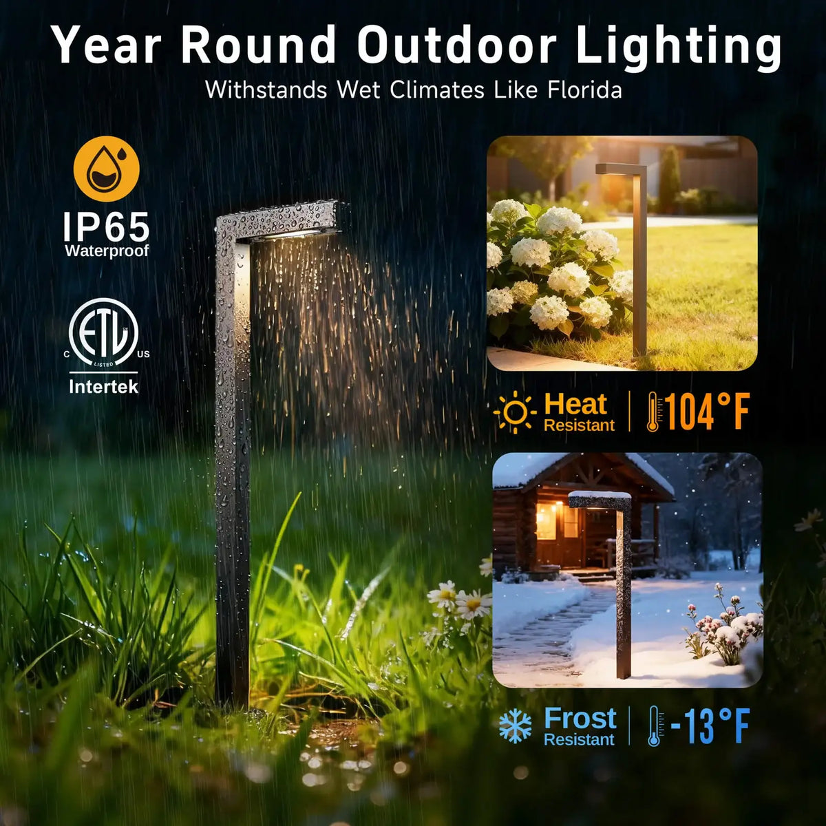 Modern L-Shape Low Voltage Landscape Path Light with Brass Fixture, Frosted Lens and Selectable Bulb