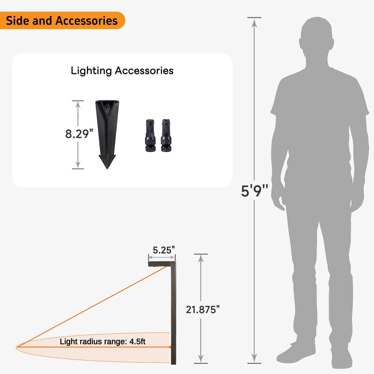 Modern L-Shape Low Voltage Landscape Path Light with Brass Fixture, Frosted Lens and Selectable Bulb