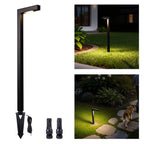 Modern L-Shape Low Voltage Landscape Path Light with Brass Fixt — 21.87 Inches Tall (Original Version) / Black / Without Bulb