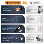 Modern L-Shape Low Voltage Landscape Path Light with Brass Fixture, Frosted Lens and Selectable Bulb