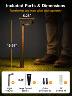 Modern L-Shape Low Voltage Landscape Path Light with Brass Fixture, Frosted Lens and Selectable Bulb