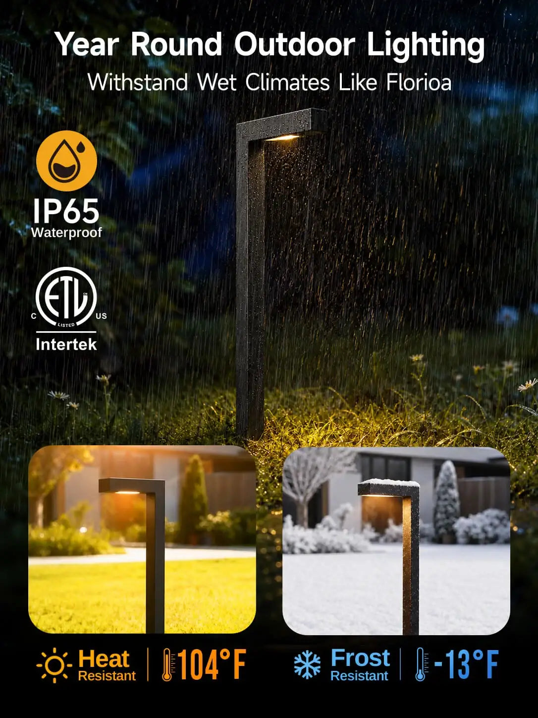 Modern L-Shape Low Voltage Landscape Path Light with Brass Fixture, Frosted Lens and Selectable Bulb