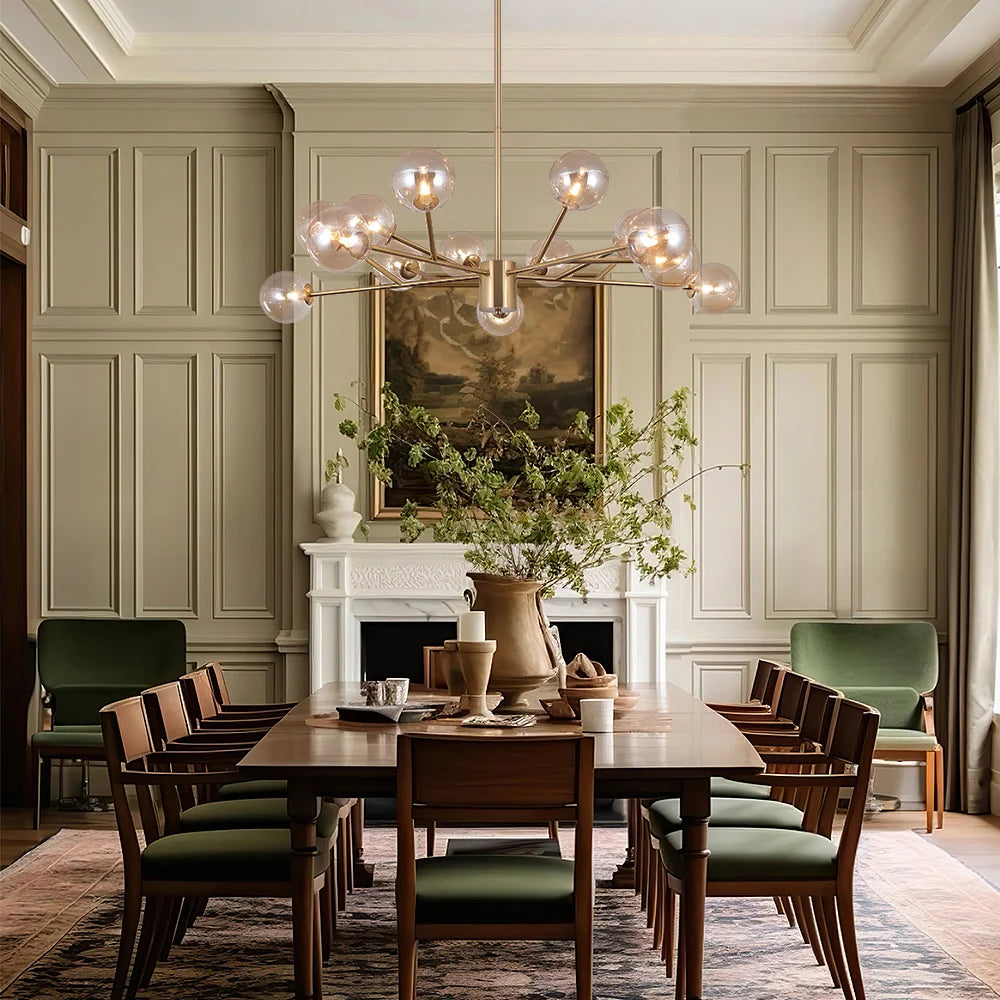 Modern Sputnik Chandelier, Brass