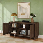 Modern Two-Door Sideboard with Three-Position Adjustable Shelves and an Open Middle Display Shelf