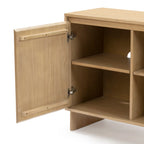 Modern Two-Door Sideboard with Three-Position Adjustable Shelves and an Open Middle Display Shelf