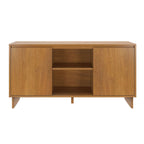 Modern Two-Door Sideboard with Three-Position Adjustable Shelves and an Open Middle Display Shelf