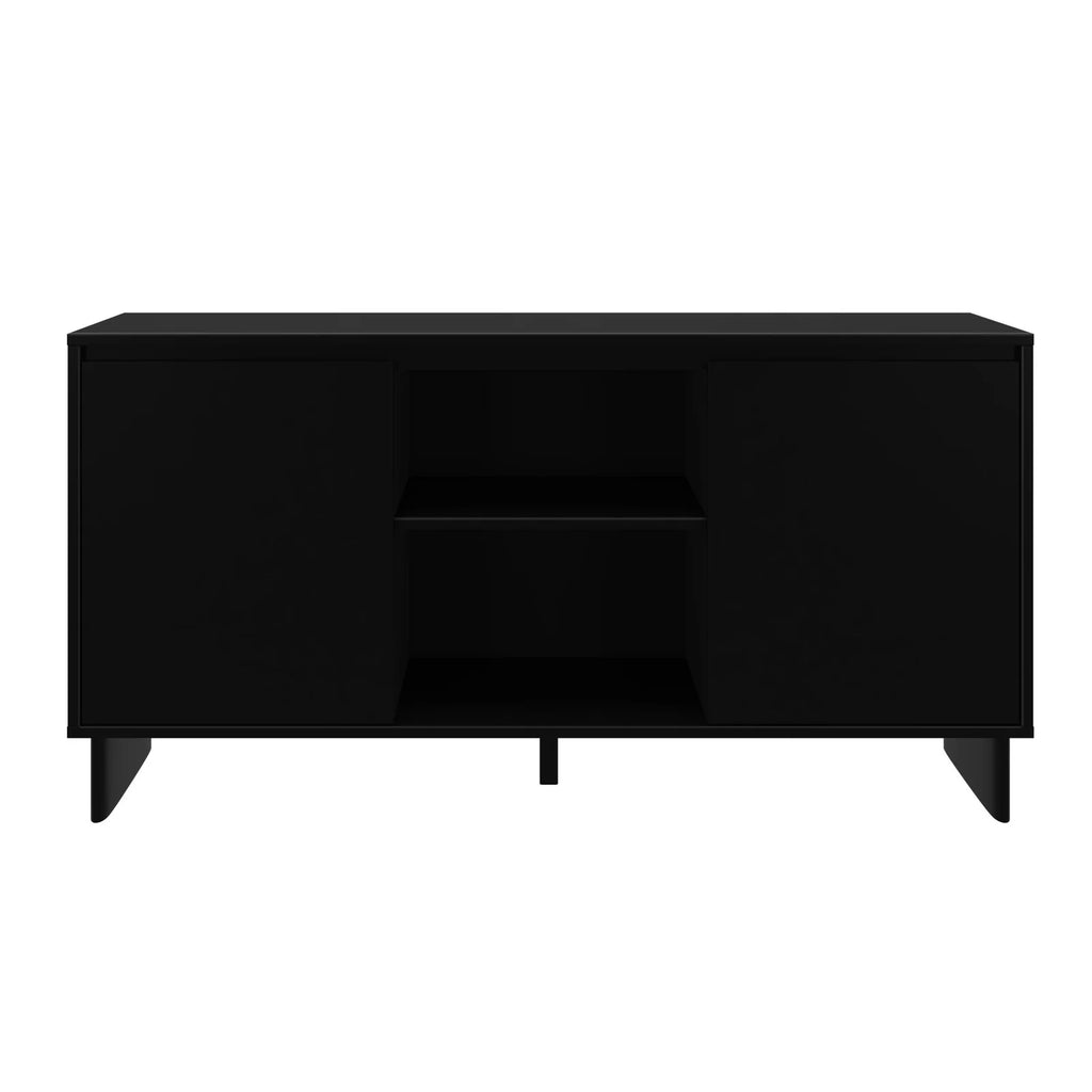 Modern Two-Door Sideboard with Three-Position Adjustable Shelves and an Open Middle Display Shelf