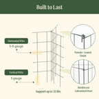 Modular Plant Trellis System with 12 Adjustable Panels, Flat-Folding Storage and Heavy-Harvest Support
