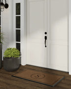 Monogram Doormat Cover or Cover and Mat Set, 2.5 x 4.5 ft Entryway Design with Personalized Letter