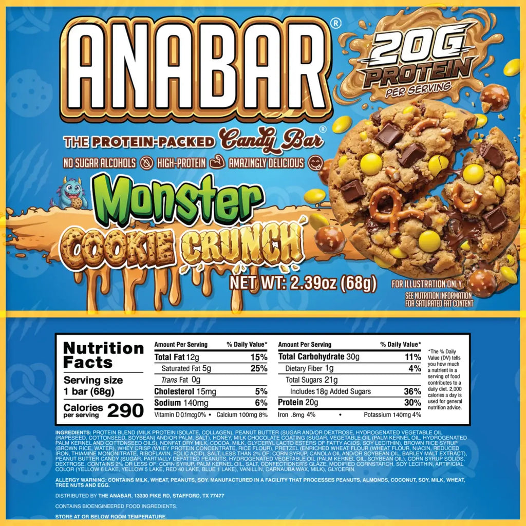 Monster Cookie Crunch Protein Bars, 12-Count Box