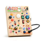 Montessori Busy Board for Toddlers with Interactive Lights, Switches, Buttons and Sensory Activities for Independent Play
