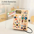 Montessori Busy Board for Toddlers with Interactive Lights, Switches, Buttons and Sensory Activities for Independent Play