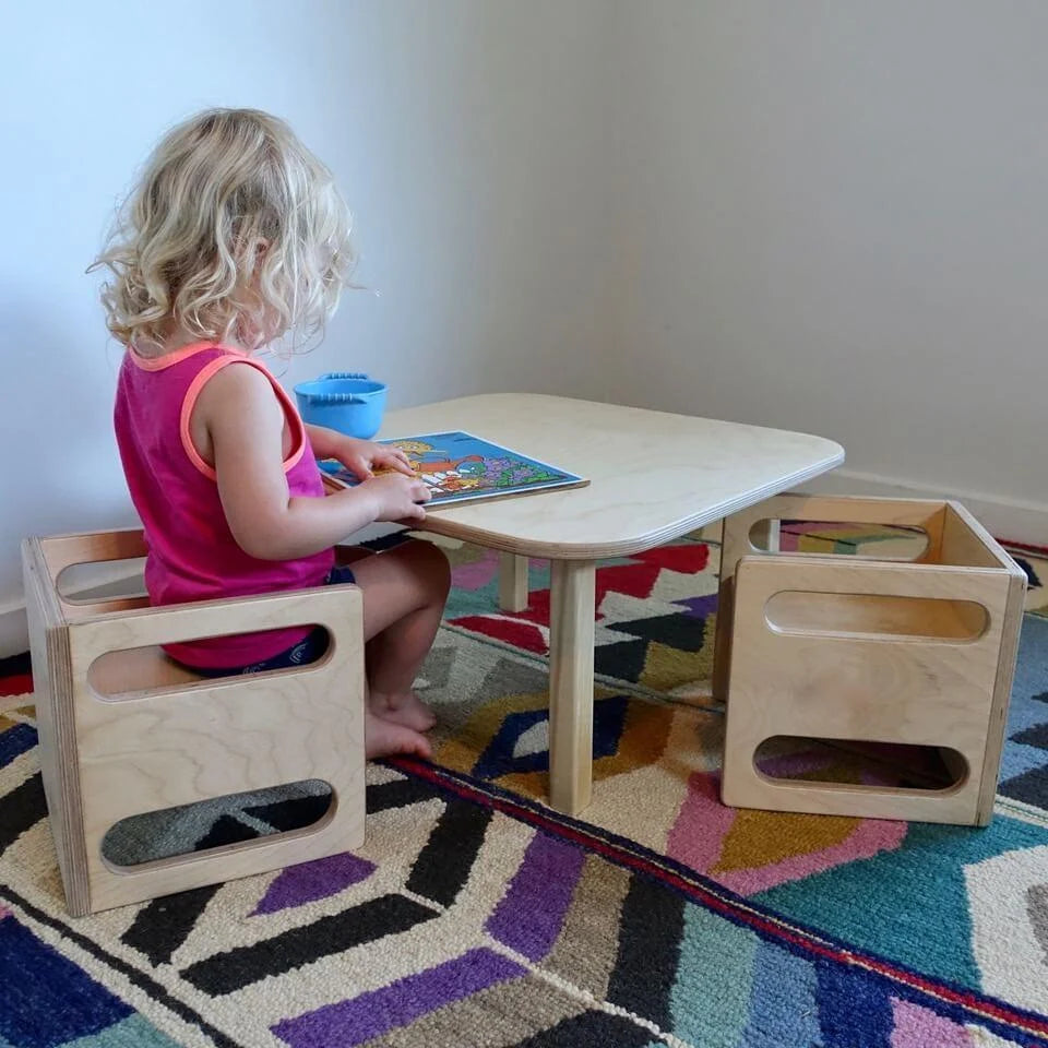 Montessori Cube Chair in Baltic Birch