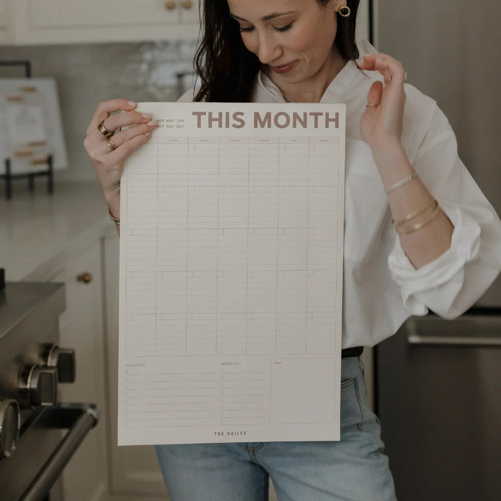 Monthly Fridge Calendar with an Undated Wipe-Clean Layout for Keeping Household Plans in View