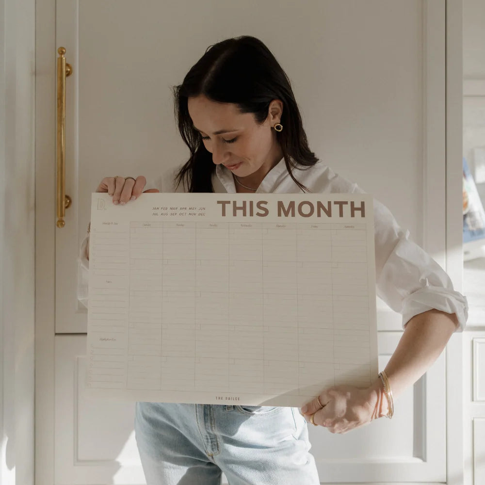 Monthly Fridge Calendar with an Undated Wipe-Clean Layout for Keeping Household Plans in View