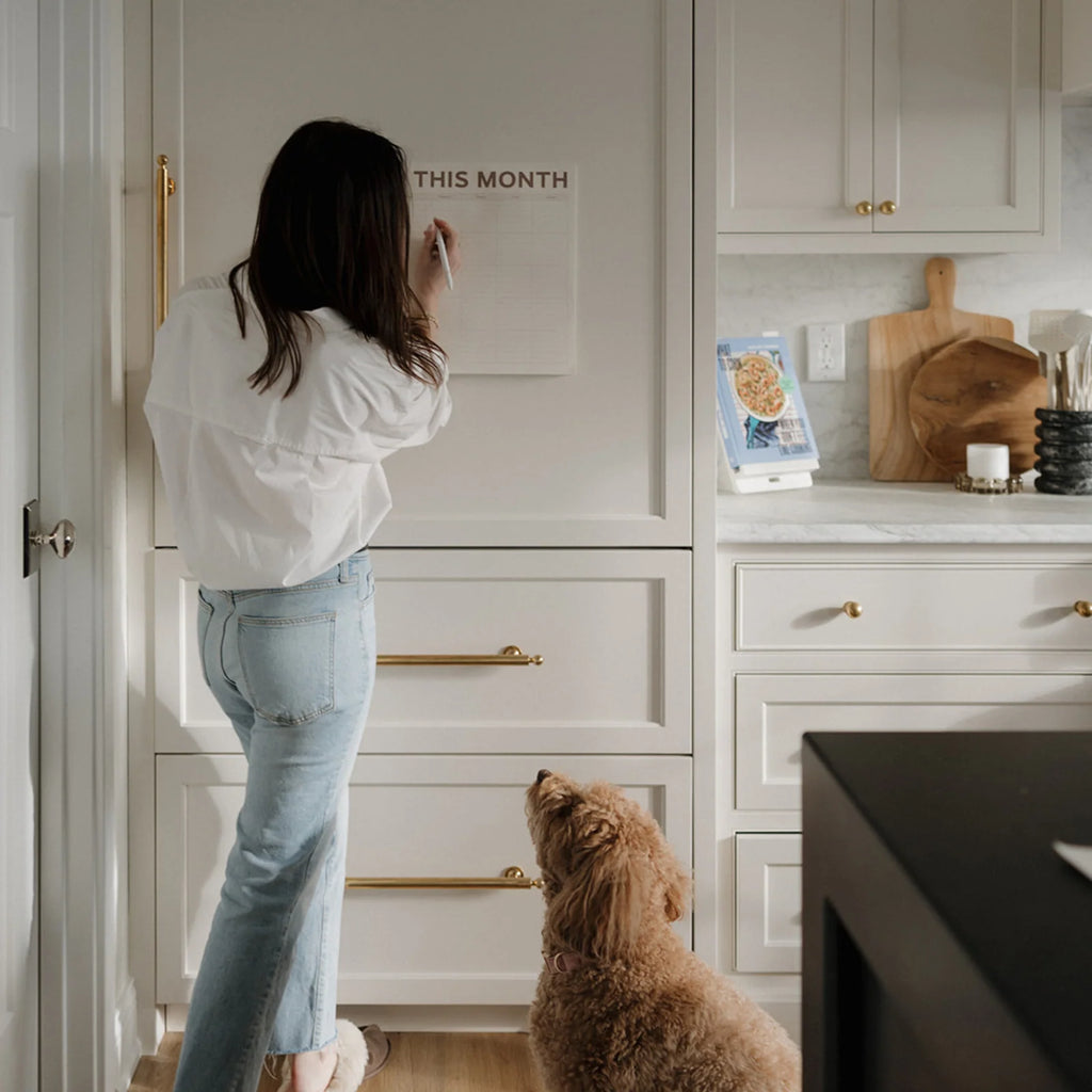 Monthly Fridge Calendar with an Undated Wipe-Clean Layout for Keeping Household Plans in View