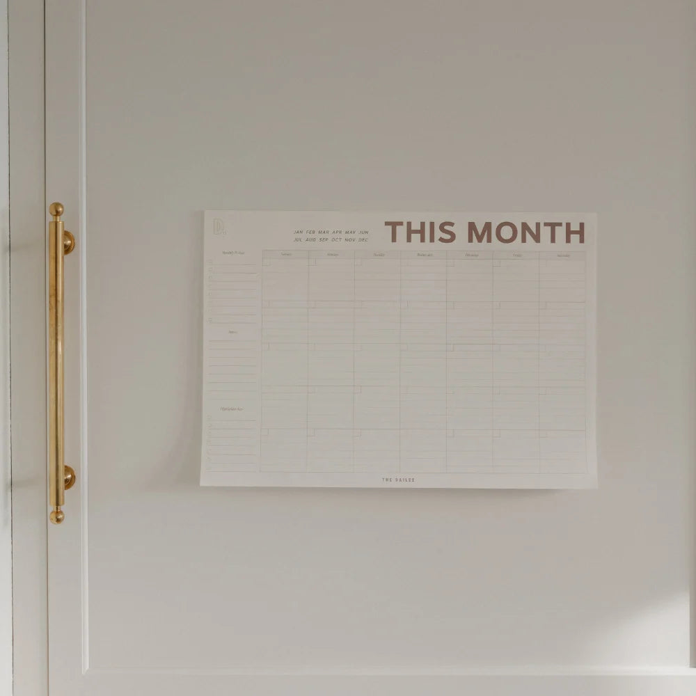 Monthly Fridge Calendar with an Undated Wipe-Clean Layout for Keeping Household Plans in View