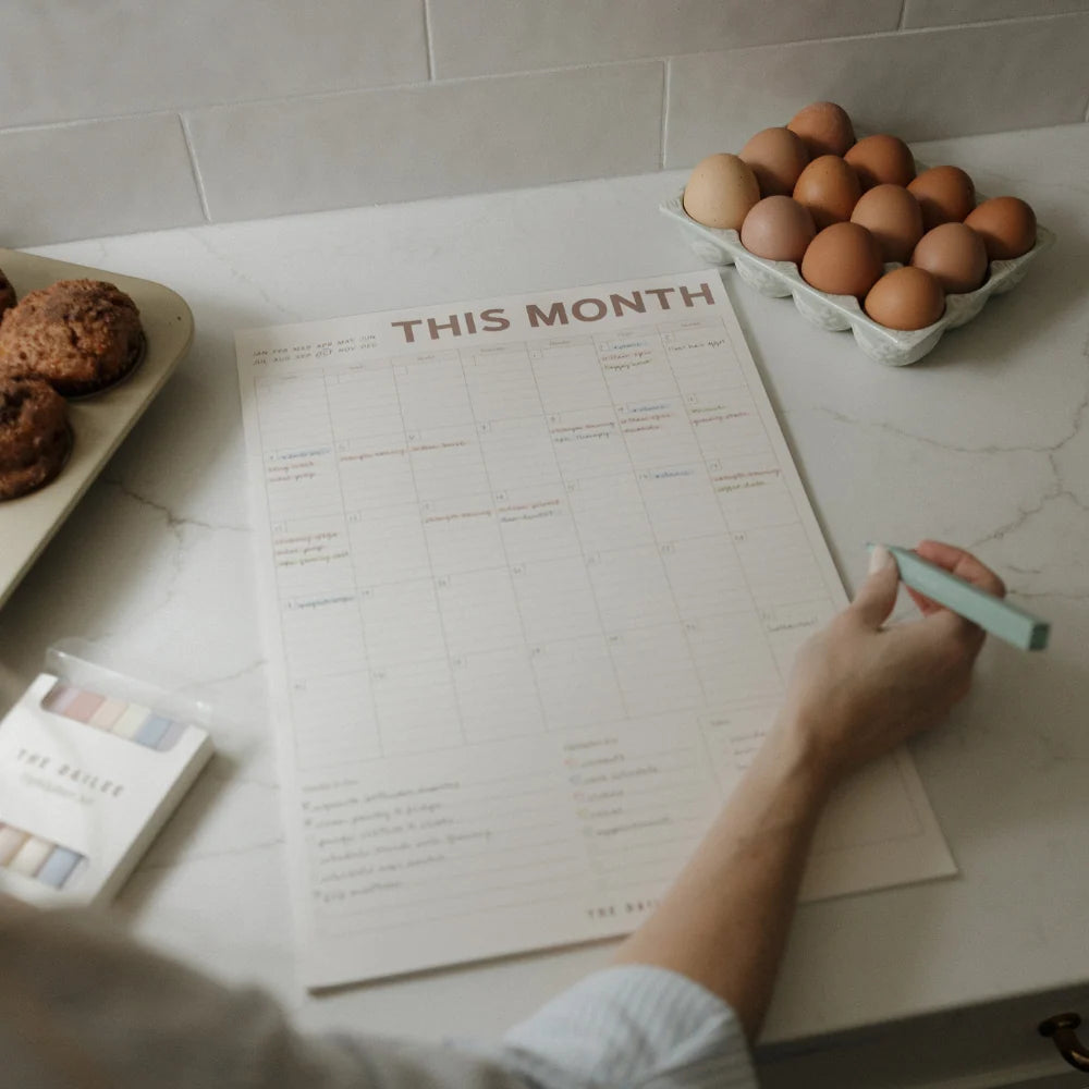 Monthly Fridge Calendar with an Undated Wipe-Clean Layout for Keeping Household Plans in View