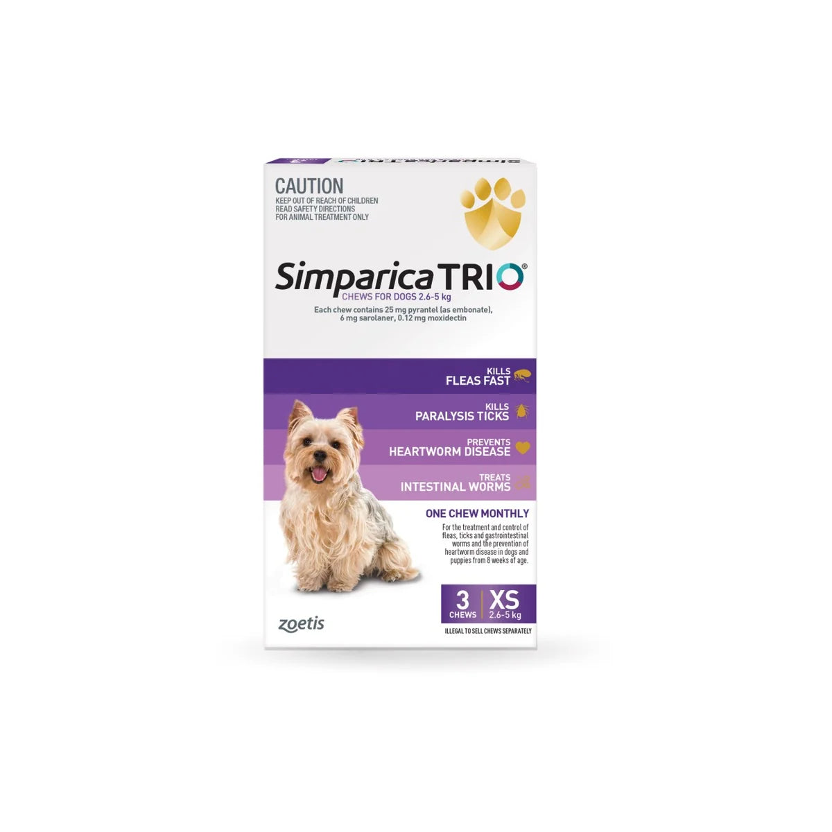 Monthly Oral Chewables for Extra Small Dogs 5.6–11 lbs in a Liver-Flavored Formula for Parasite Care
