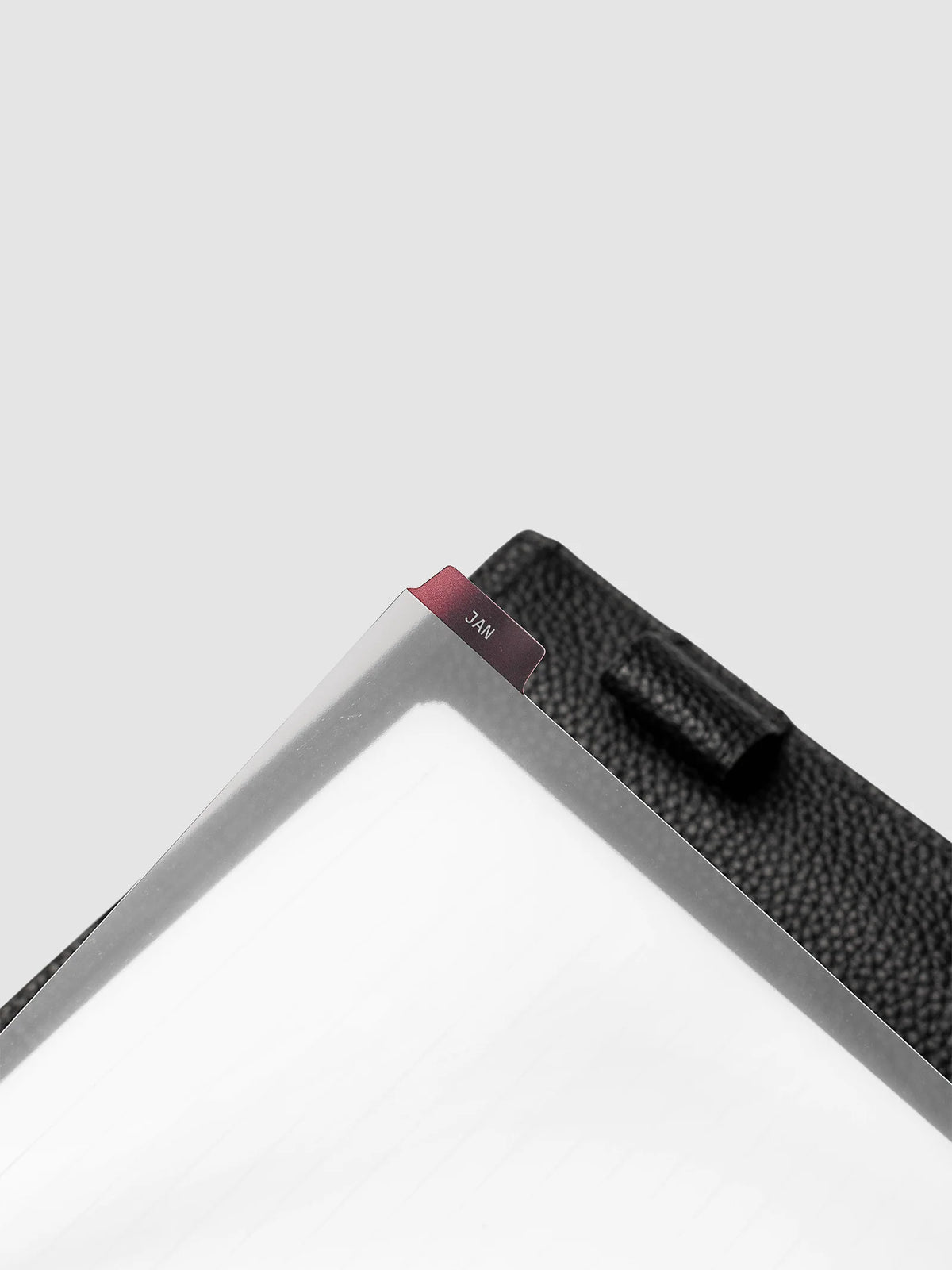 Monthly Side Tab Planner Dividers in Bordeaux, Set of 12 in Ultra-Thin Plastic for Monthly Organization