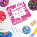 Monthly Yarn Subscription Box with Three Hand-Dyed Recycled Silk Skeins and a Themed Craft Pattern