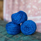 Monthly Yarn Subscription Box with Three Hand-Dyed Recycled Silk Skeins and a Themed Craft Pattern