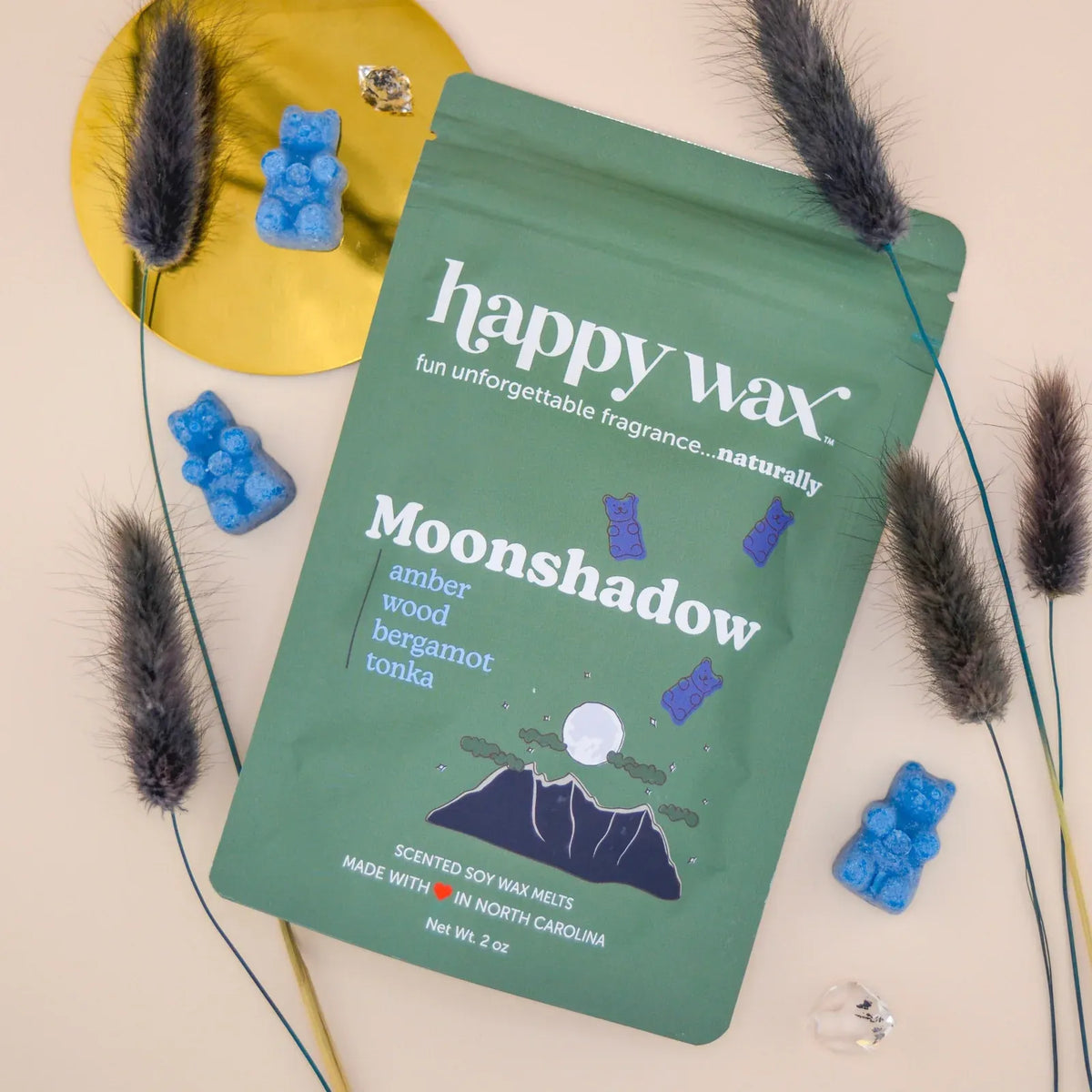 Moonshadow Wax Melts in Soy Wax with Tonka, Patchouli, White Amber and Peppered Bergamot Notes