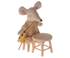 Mouse-Sized Dollhouse Table and Stool Set