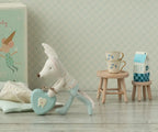 Mouse-Sized Dollhouse Table and Stool Set