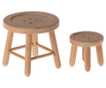 Mouse-Sized Dollhouse Table and Stool Set
