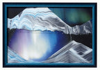 Moving Sand Art with an Aurora Borealis Background and a Rotating Wall Mount for Changing Landscapes