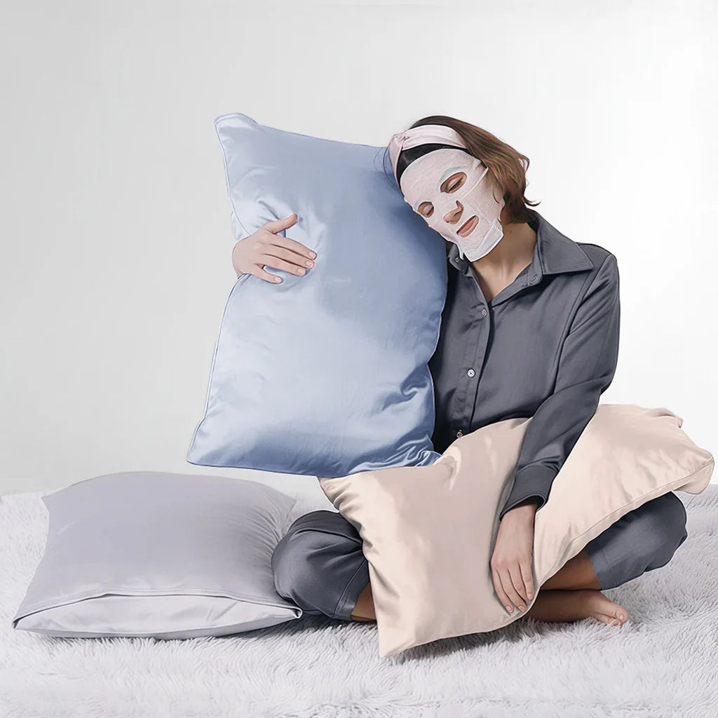 Mulberry Silk Pillowcase in 22 Momme with Envelope Closure, Five Colors, Three Sizes and Single to 4-Pack