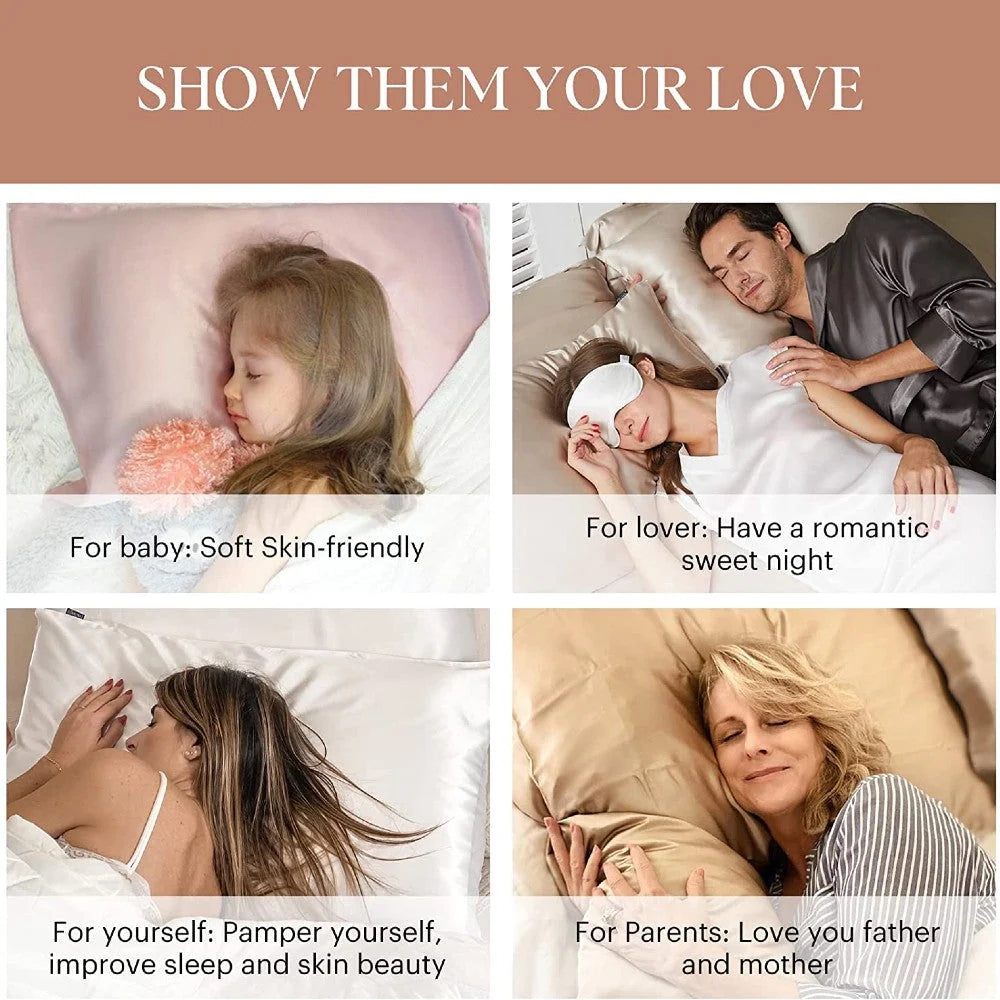 Mulberry Silk Pillowcases, 2-Pack in 100% Silk on Both Sides
