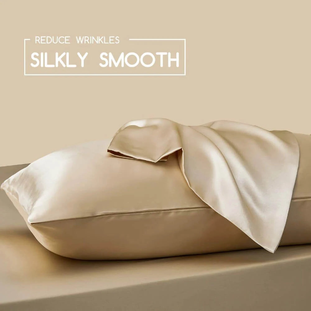 Mulberry Silk Pillowcases, 2-Pack in 100% Silk on Both Sides