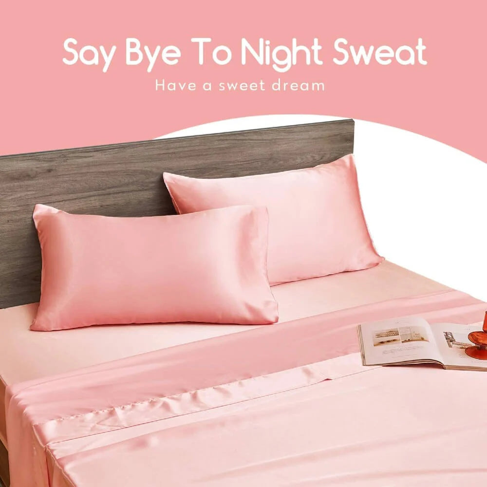 Mulberry Silk Pillowcases, 2-Pack in 100% Silk on Both Sides