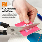 Multifunction Scissors with Curved Hardened Steel Blades and Comfort Grips for Kitchen and Household Tasks