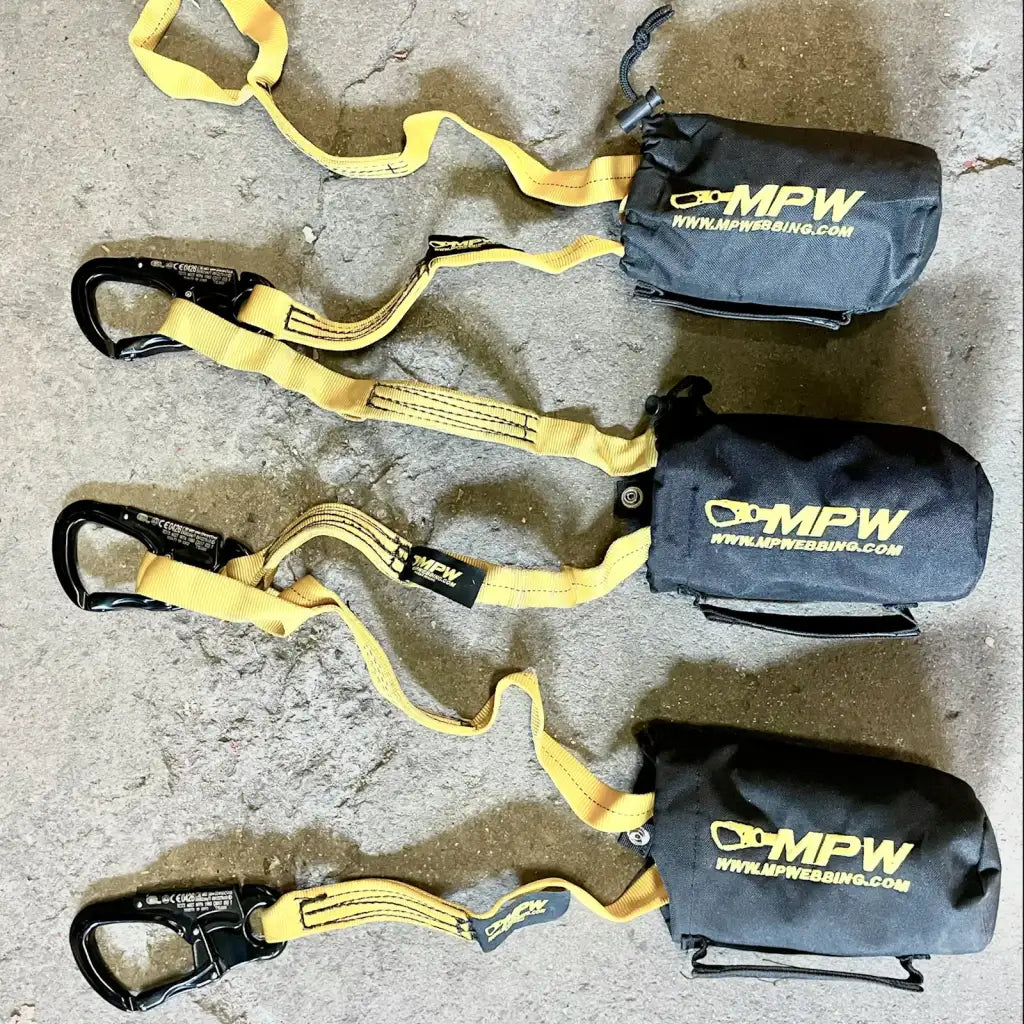 Multipurpose Firefighter Webbing Rescue Tool with 22-Foot Haul Line, Search Rope and Dual-Action Carabiner