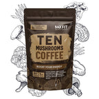 Mushroom Instant Coffee, 5 oz Arabica Medium Roast with Chocolatey Nutty Flavor and Ten Mushroom Powders
