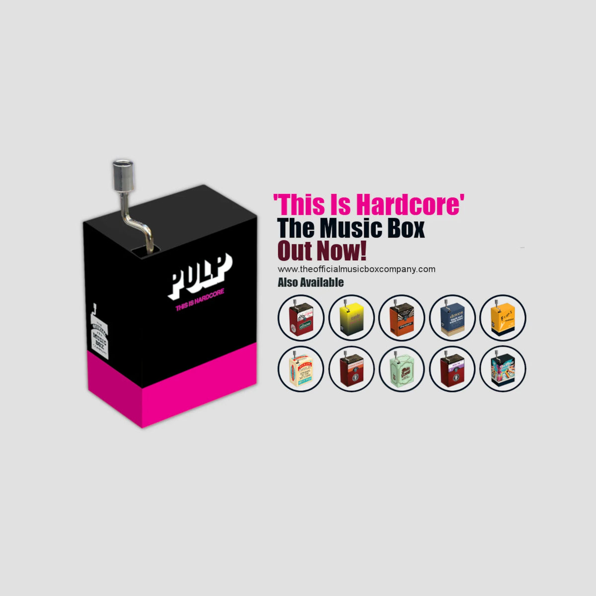 Music Box Playing the Pulp “This Is Hardcore” Piano Melody with Certificate of Authenticity Postcard