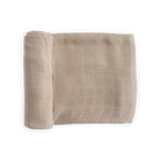 Muslin Swaddle Blanket in Solid Oatmeal, Made from 100% Rayon from Bamboo for Soft Newborn Wrapping